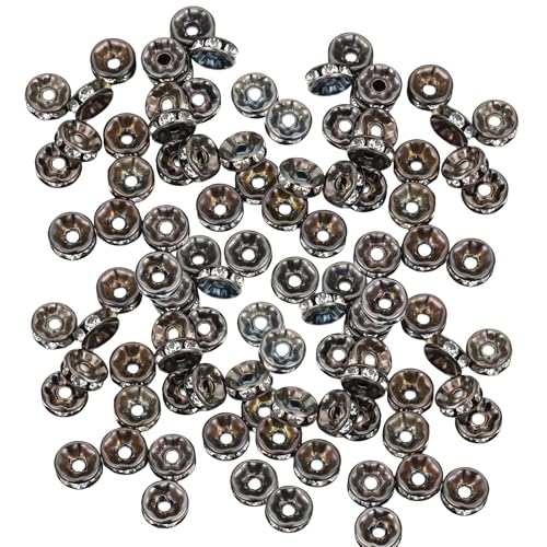 kokdid 100 Stück Kristall-Strasssteine, Abstandshalter, Perlen, Schmuckherstellung, Zubehör für die Herstellung von Armbändern und Halsketten von kokdid
