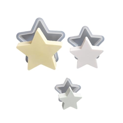 kokdid 3 Stück Stabile Silikon-Sternformen Zubehör für Weihnachtskerzenhalter und Gipskasten mit Bastelformen kokdid 3 Stück Stabile Silikon-Sternformen Zubehör für Weihnachtskerzenhalter und Gipskasten mit Bastelformen von kokdid