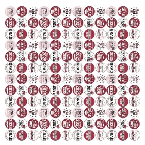 kokdid 500 Stück Abschluss-Aufkleber, Klasse 2025, 25 mm, selbstklebende Siegel-Etiketten für Siegel, Umschläge, Kartenverpackungen von kokdid