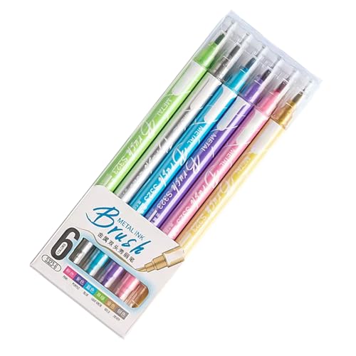 kokdid Doppelseitiger Glitzer-Textmarker, 6/12/24 Farben, metallischer Marker, Pinselstift für Scrapbooking, Tagebuch, Planer, Kartenherstellung kokdid Doppelseitiger Glitzer-Textmarker, 6/12/24 Farben, metallischer Marker, Pinselstift für Scrapbooking, Tagebuch, Planer, Kartenherstellung von kokdid