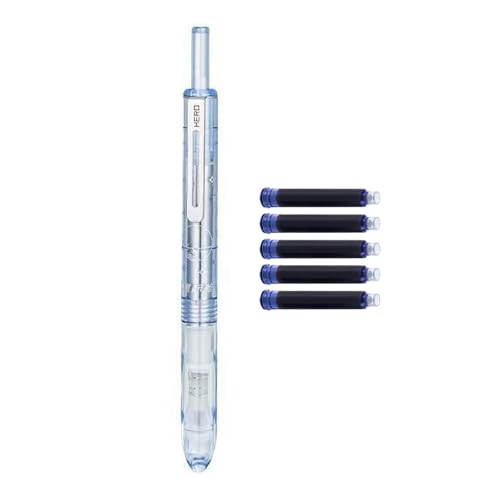 kokdid Einziehbarer Füllfederhalter mit 5 Tintenpatronen, 0,38 mm, Metall-Füllfederhalter, einziehbare Tinte, Stift zum Schreiben von Journaling kokdid Einziehbarer Füllfederhalter mit 5 Tintenpatronen, 0,38 mm, Metall-Füllfederhalter, einziehbare Tinte, Stift zum Schreiben von Journaling von kokdid