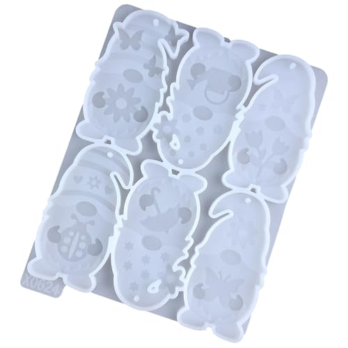kokdid Flexible Anhängerform mit 6 Mulden, Zwergenform, Schlüsselanhänger, Bastelzubehör, Geschenk für Bastelliebhaber von kokdid
