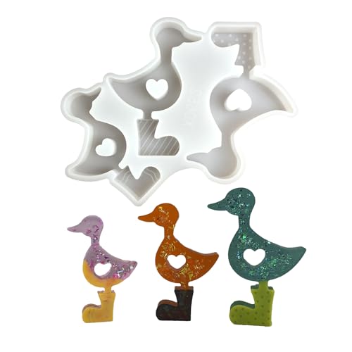 kokdid Flexible Silikonform zum Basteln von realistischen Entenfiguren im Regenstiefel, für Heimdekoration und Herstellung von kokdid