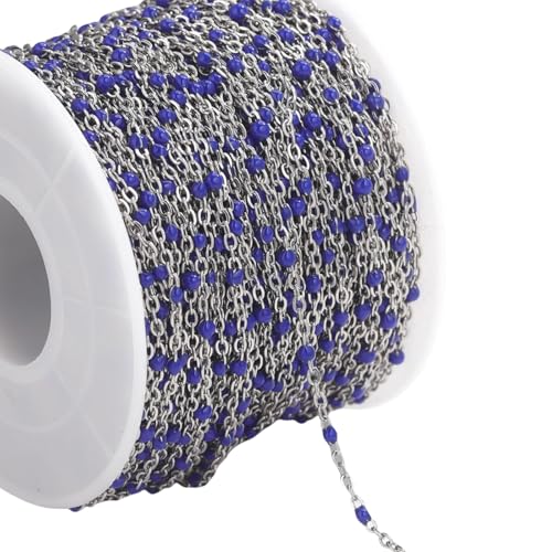 kokdid Funkelnde 2 m lange Edelstahl-Perlenkette, Schmuckherstellung, Bastelkette, Zubehör, geeignet für Halskettenherstellung kokdid Funkelnde 2 m lange Edelstahl-Perlenkette, Schmuckherstellung, Bastelkette, Zubehör, geeignet für Halskettenherstellung von kokdid