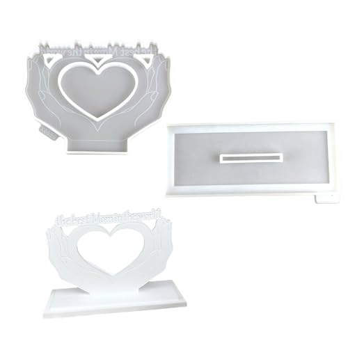 kokdid Herzförmige Epoxidharz-Rahmenform, flexibler Herzrahmen, Ornament-Form zum Basteln, einzigartige Wohndekorationen und Andenken von kokdid