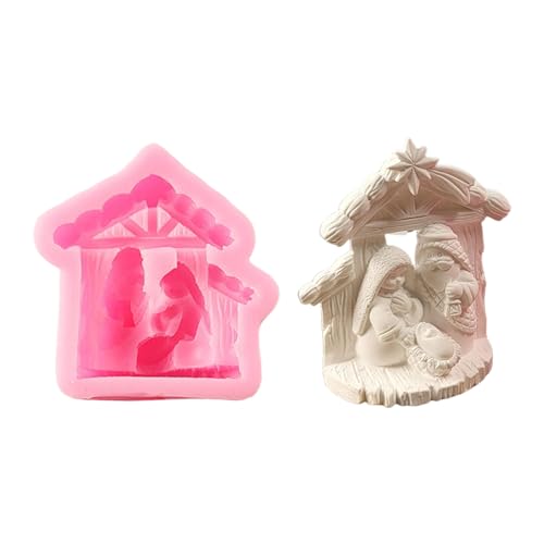 kokdid Modisches Christhaus-Schlüsselanhänger-Set aus stabilem Silikon, Bastelbedarf, Epoxidharz, Anhänger zum Personalisieren von Schmuck von kokdid