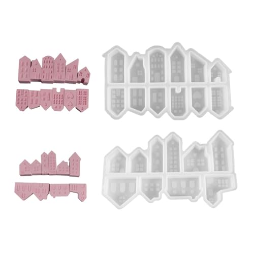 kokdid Modisches Haus, stabiles Silikon-Schlüsselanhänger-Form-Set, Bastelbedarf, Epoxidharz, Buchstaben-Anhänger zum Personalisieren von Schmuck von kokdid