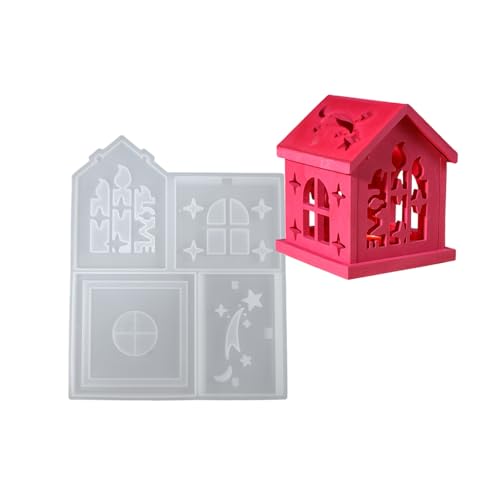 kokdid Modisches Haus, stabiles Silikon-Schlüsselanhänger-Form-Set, Bastelbedarf, Epoxidharz, Buchstaben-Anhänger zum Personalisieren von Schmuck von kokdid