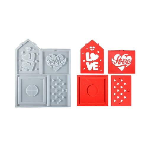 kokdid Modisches Haus, stabiles Silikon-Schlüsselanhänger-Form-Set, Bastelbedarf, Epoxidharz, Buchstaben-Anhänger zum Personalisieren von Schmuck von kokdid