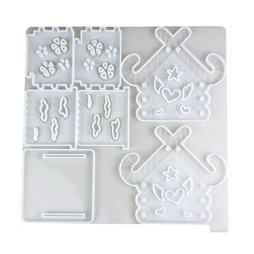 kokdid Modisches Haus, stabiles Silikon-Schlüsselanhänger-Form-Set, Bastelbedarf, Epoxidharz, Buchstaben-Anhänger zum Personalisieren von Schmuck von kokdid