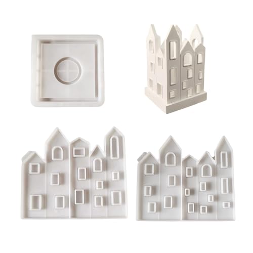 kokdid Modisches Haus, stabiles Silikon-Schlüsselanhänger-Form-Set, Bastelbedarf, Epoxidharz, Buchstaben-Anhänger zum Personalisieren von Schmuck von kokdid