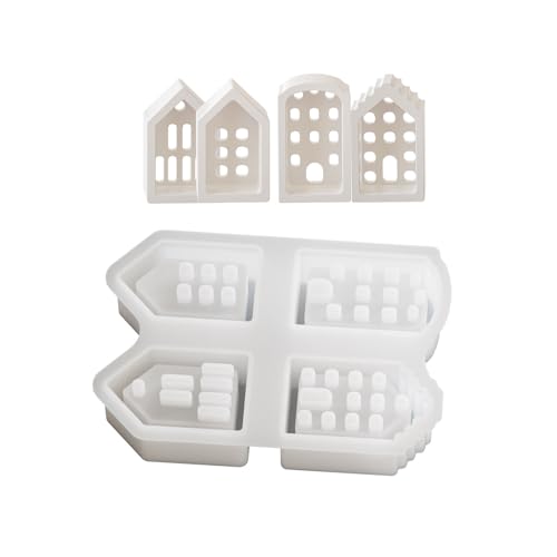 kokdid Modisches Haus, stabiles Silikon-Schlüsselanhänger-Set, Bastelbedarf, Epoxidharz, Buchstaben-Anhänger zum Personalisieren von Schmuck von kokdid