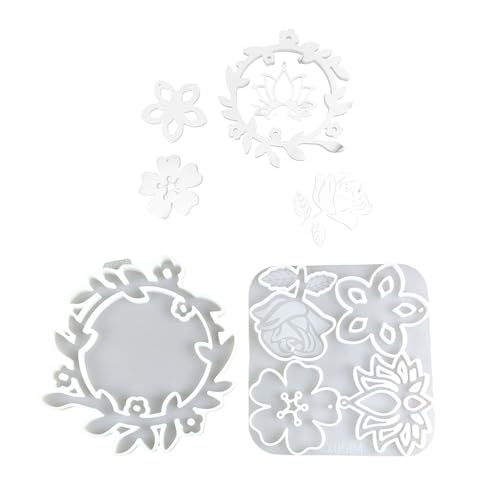 kokdid Niedliche Kranz-Anhängerform, Mehrzweck-Silikon-Form zum Aufhängen, Ornament-Form für einzigartige Girlanden, Anhänger-Kreation kokdid Niedliche Kranz-Anhängerform, Mehrzweck-Silikon-Form zum Aufhängen, Ornament-Form für einzigartige Girlanden, Anhänger-Kreation von kokdid