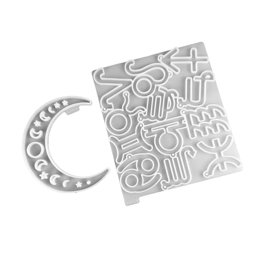 kokdid Silikonform mit Sternbildern, handgefertigt, Bastelwerkzeug, Silikon-Anhängerformen zum Basteln, Zement, Wandbehänge, 2 Stück kokdid Silikonform mit Sternbildern, handgefertigt, Bastelwerkzeug, Silikon-Anhängerformen zum Basteln, Zement, Wandbehänge, 2 Stück von kokdid