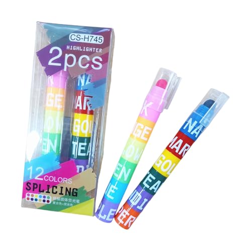 kokdid Stapelbarer Textmarker, 6 Farben in 1, Textmarker, breite Spitze, Marker zum Zeichnen, Scrapbooking, Tagebuch, Planer, Kartenherstellung kokdid Stapelbarer Textmarker, 6 Farben in 1, Textmarker, breite Spitze, Marker zum Zeichnen, Scrapbooking, Tagebuch, Planer, Kartenherstellung von kokdid