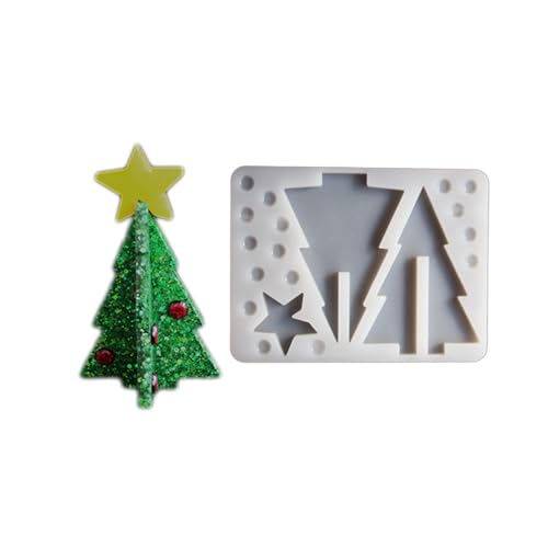 kokdid Weihnachtsbaum-Silikonform mit 3D-Puzzle-Ornamenten zum Basteln, Weihnachtsdekorationen für Zuhause oder Büro kokdid Weihnachtsbaum-Silikonform mit 3D-Puzzle-Ornamenten zum Basteln, Weihnachtsdekorationen für Zuhause oder Büro von kokdid