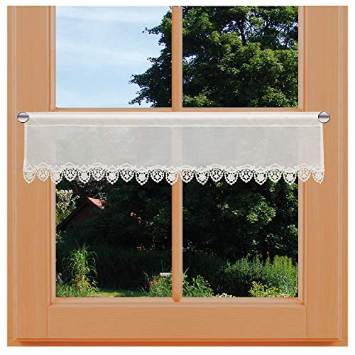Feinste Spitzen-Feenhausgardine Merida hochwertige Vogtländischer Spitze in Natur | Landhaus-Scheibengardine mit traditioneller Stickerei im Blumen-Design | Kurzgardine Höhe x Breite 26 x 67 cm Feinste Spitzen-Feenhausgardine Merida hochwertige Vogtländischer Spitze in Natur | Landhaus-Scheibengardine mit traditioneller Stickerei im Blumen-Design | Kurzgardine Höhe x Breite 26 x 67 cm von kollektion MT