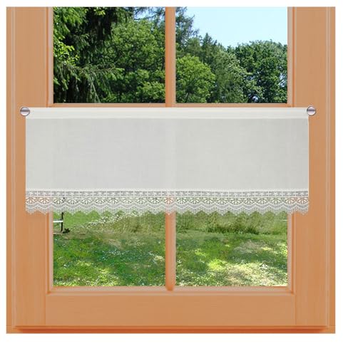 Landhaus-Scheibengardine Inkas Vogtländische Spitze Scheibenhänger mit Stickereikante Kurzgardine in Natur | klassisch-zarte Spitzengardine | gestickte Ornamente Panneaux Höhe x Breite 30 x 67 cm Landhaus-Scheibengardine Inkas Vogtländische Spitze Scheibenhänger mit Stickereikante Kurzgardine in Natur | klassisch-zarte Spitzengardine | gestickte Ornamente Panneaux Höhe x Breite 30 x 67 cm von kollektion MT