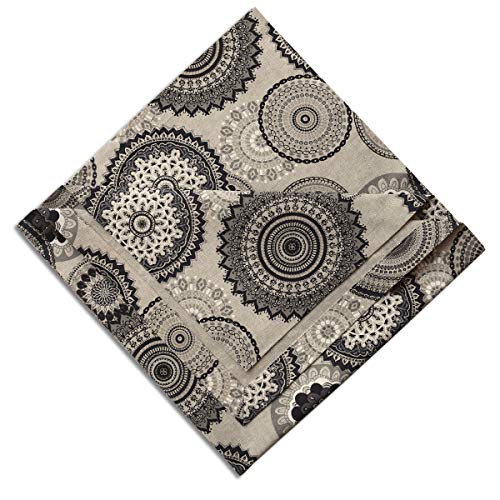 kollektion MT Hochwertige Mitteldecke Hedda in Leinenoptik mit modernem Mandalamuster Natur grau schwarz 130 x 130 cm quadratisch kollektion MT Hochwertige Mitteldecke Hedda in Leinenoptik mit modernem Mandalamuster Natur grau schwarz 130 x 130 cm quadratisch von kollektion MT