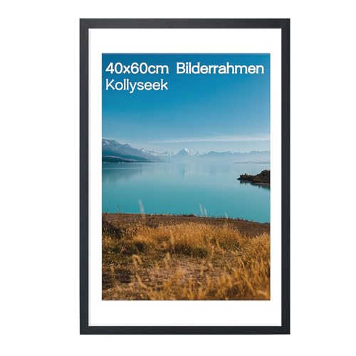 kollyseek Bilderrahmen 40x60 cm aus MDF und Plexiglas-Schwarz Bilderrahmen holz,zum Aufhängen & Aufstellen, Wohnzimmer zum Stellen und Hängen, Schwarz Dekorahmen von kollyseek