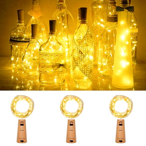 kolpop 3 Stück LED Lichterkette mit Batterie, 2M 20LED Mini Lichterkette für Außen/Innen Deko Flaschenlichter DIY, Party, Hochzeit, Weihnachten - Warmweiß kolpop 3 Stück LED Lichterkette mit Batterie, 2M 20LED Mini Lichterkette für Außen/Innen Deko Flaschenlichter DIY, Party, Hochzeit, Weihnachten - Warmweiß von kolpop
