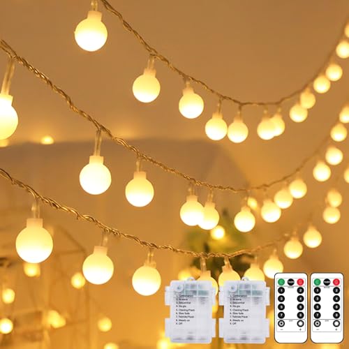 kolpop Lichterkette Batterie Innen, 80 LED Warmweiß Lichterkette Kugeln, Wasserdicht Lichterketten Außen mit Timer Fernbedienung, 8 Modi für Zimmer, Balkon, Hochzeit, Party, Weihnachten Deko, 2pcs kolpop Lichterkette Batterie Innen, 80 LED Warmweiß Lichterkette Kugeln, Wasserdicht Lichterketten Außen mit Timer Fernbedienung, 8 Modi für Zimmer, Balkon, Hochzeit, Party, Weihnachten Deko, 2pcs von kolpop