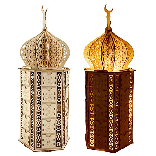 Ramadan Kalender, Eid Mubarak Dekoration DIY Ramadan Aus Holz, DIY Ramadan Mubarak Adventskalender Mit Schubladen, Eid Mubarak Ornament, Home Party Dekoration Craft Ornament von komsoup