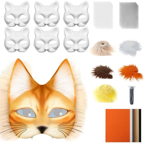komsoup Leere Katzenmaske | Masken Bastelset - Bastelset Mit Netzstoff Und Samtstoff-Zubehör Für Karneval Cosplay Party Maskerade komsoup Leere Katzenmaske | Masken Bastelset - Bastelset Mit Netzstoff Und Samtstoff-Zubehör Für Karneval Cosplay Party Maskerade von komsoup