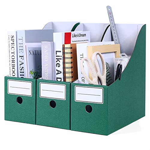 komstuon 6 Stück Stehsammler Pappe Zeitschriftensammler,Zeitschriftenbox aus Karton,Desktop-Speicher für Dateien im Büro zu Hause von komstuon