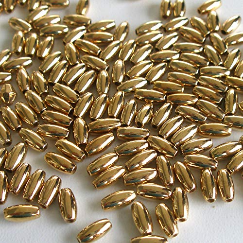 Pearl Gold Hafer/Reis 3mm x 6mm nwKN Acryl/Kunst/Kunststoff Perlen 500 Stück von konkneleuh