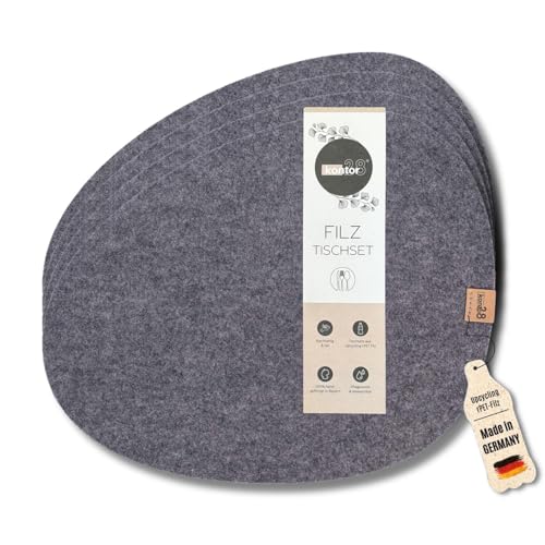 kontor28 - Design Tischsets Fjord aus Upcycling rPET Filz, 100% Made in Germany, Platzsets abwaschbar + schmutz -und wasserabweisend, Tischuntersetzer Filzmatte, Glasuntersetzer, hellgrau 8er Set kontor28 - Design Tischsets Fjord aus Upcycling rPET Filz, 100% Made in Germany, Platzsets abwaschbar + schmutz -und wasserabweisend, Tischuntersetzer Filzmatte, Glasuntersetzer, hellgrau 8er Set von kontor28