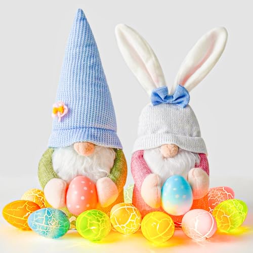 kopotma Osterdeko Wichtel Figuren Kleine mit Lichtern, 2 Stück Osterwichtel mit Ostereier Lichterketten,Tischdeko Ostern Osterschmuck für Zuhause Kinder kopotma Osterdeko Wichtel Figuren Kleine mit Lichtern, 2 Stück Osterwichtel mit Ostereier Lichterketten,Tischdeko Ostern Osterschmuck für Zuhause Kinder von kopotma