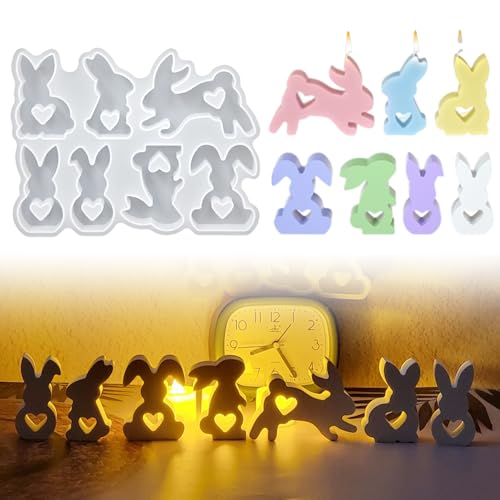 Gießformen Silikon Ostern, Silikonform Ostern Hase, Silikonform Hase, Silikonformen Ostern Hase, für Kerzenhalter Handwerk von Korsaot