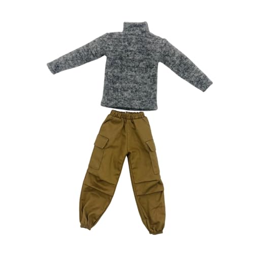 kowaku 1/6 -Skala -Action -Puppenkleidung aus Outfits Rollkragenpullover und Frachthosen Kleidung Kleidung für 12 -Zoll -BJD -Puppe, Grau von kowaku