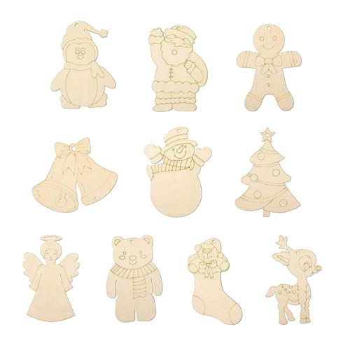 kowaku 10 Stück unbehandelte Holzscheiben, Holzhandwerksformen, Weihnachtsornamente aus für Weihnachtsbaumschmuck kowaku 10 Stück unbehandelte Holzscheiben, Holzhandwerksformen, Weihnachtsornamente aus für Weihnachtsbaumschmuck von kowaku
