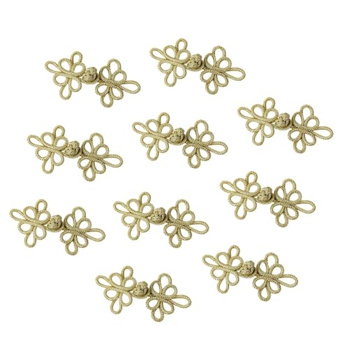 kowaku 10pcs chinesische Knoten Froschknöpfe Nähen Verschluss, Gold von kowaku