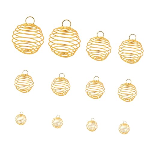 kowaku 12 Stück Perlenkäfig-Anhänger zur Schmuckherstellung, 4 Größen, Gold kowaku 12 Stück Perlenkäfig-Anhänger zur Schmuckherstellung, 4 Größen, Gold von kowaku