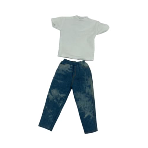 kowaku 2 Stücke 1/6 Männer Figur T-Shirt und Jeans, Miniatur Kleidung Kostüm fürfür 12" Figur, Puppe Modell Zubehör kowaku 2 Stücke 1/6 Männer Figur T-Shirt und Jeans, Miniatur Kleidung Kostüm fürfür 12" Figur, Puppe Modell Zubehör von kowaku