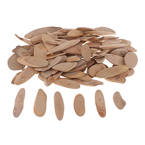 kowaku 250g Unfertige Holz Treibholz Sticks Scheiben für Heimwerken Hochzeitsdekoration, Oval, 4,2-8 cm von kowaku