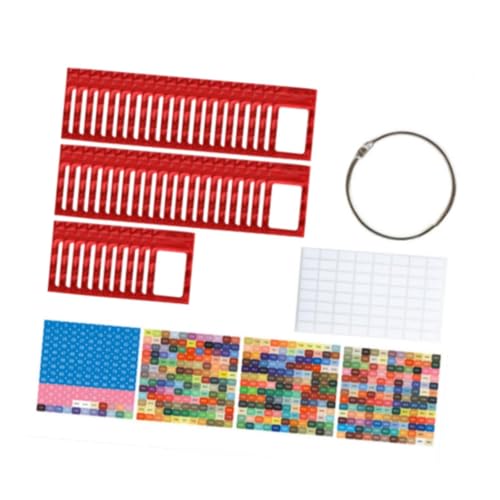 kowaku 50pcs kleine Perlen Organizer - -Aufbewahrungsbeutel mit Bindemittelringen und Aufklebern, Rot von kowaku