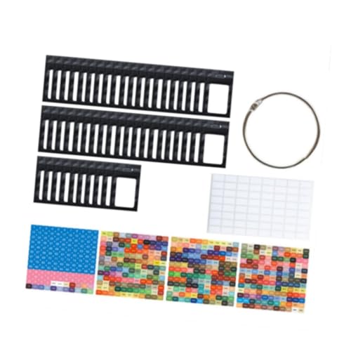 kowaku 50pcs kleine Perlen Organizer - -Aufbewahrungsbeutel mit Bindemittelringen und Aufklebern, Schwarz von kowaku