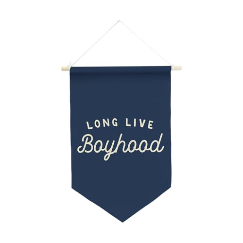 kowaku Banner mit der Aufschrift „Long Live Boyhood“, Wimpelbanner, aufzuhängen, einzigartige Wanddekoration, Jungenzimmer- für Schlafzimmer, Blau von kowaku
