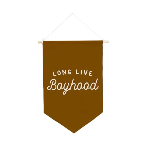 kowaku Banner mit der Aufschrift „Long Live Boyhood“, Wimpelbanner, aufzuhängen, einzigartige Wanddekoration, Jungenzimmer- für Schlafzimmer, Braun kowaku Banner mit der Aufschrift „Long Live Boyhood“, Wimpelbanner, aufzuhängen, einzigartige Wanddekoration, Jungenzimmer- für Schlafzimmer, Braun von kowaku