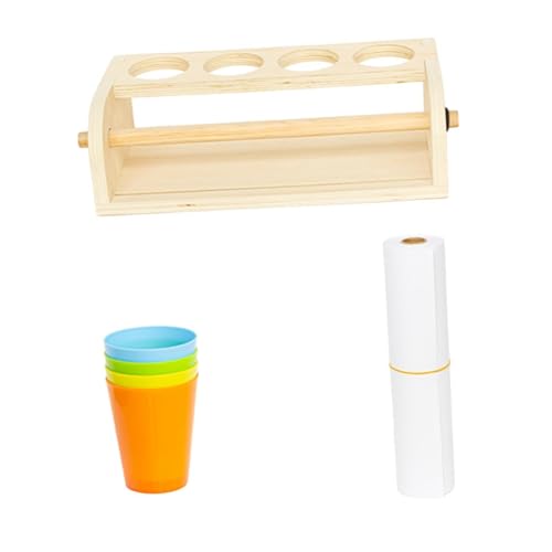 kowaku Desktop -Papierrollenspender mit 30 m Papierrolle und 4 Tassen für Kinderkunstmalereien, Klein von kowaku