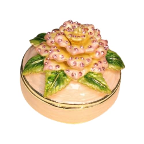 kowaku Emaillierte Schmuckschatulle mit Scharnier, Sammlerstück, kreativer Schmuck-Organizer für Anhänger, Charms, Heimdekoration, Rosa kowaku Emaillierte Schmuckschatulle mit Scharnier, Sammlerstück, kreativer Schmuck-Organizer für Anhänger, Charms, Heimdekoration, Rosa von kowaku