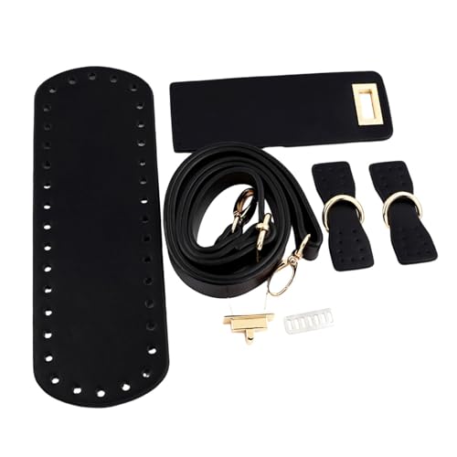 kowaku Gehäkelte Taschenboden-Basis, DIY-Taschen-Set, Verschluss-Klappen-Abdeckung, Schnallen, Häkel-Taschenherstellungs-Set, Verstellbarer Schultergurt für, Schwarz kowaku Gehäkelte Taschenboden-Basis, DIY-Taschen-Set, Verschluss-Klappen-Abdeckung, Schnallen, Häkel-Taschenherstellungs-Set, Verstellbarer Schultergurt für, Schwarz von kowaku