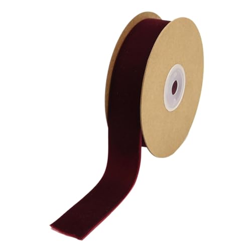 kowaku Samtband, einseitig, Samtbandrolle, DIY-Floristenband für Geschenkverpackungen, Dekoration, Bastelprojekte, Blumenstrauß, Dunkelrot kowaku Samtband, einseitig, Samtbandrolle, DIY-Floristenband für Geschenkverpackungen, Dekoration, Bastelprojekte, Blumenstrauß, Dunkelrot von kowaku