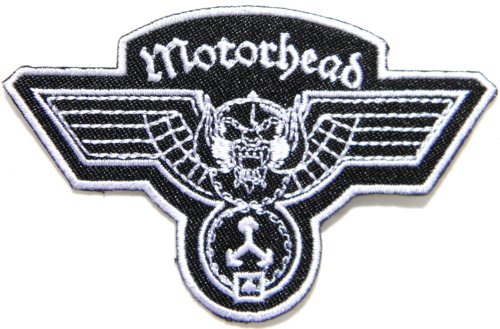 Motorhead Hammered Band Logo Heavy Metal Punk Rock Musik Jacke T-Shirt Aufnäher Aufbügler bestickt Abzeichen Kostüm Größe 8,9 cm Breite x 6,3 cm Höhe von koyjung