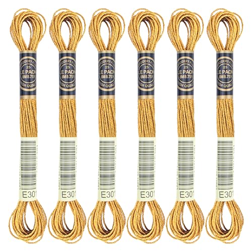 6 Knäuel Stickgarn, Metallic Bronze Sticktwist Freundschaftsarmband String, Polyester Kreuzstich Fäden für Handstickerei, String Art 6 Knäuel Stickgarn, Metallic Bronze Sticktwist Freundschaftsarmband String, Polyester Kreuzstich Fäden für Handstickerei, String Art von krastmon