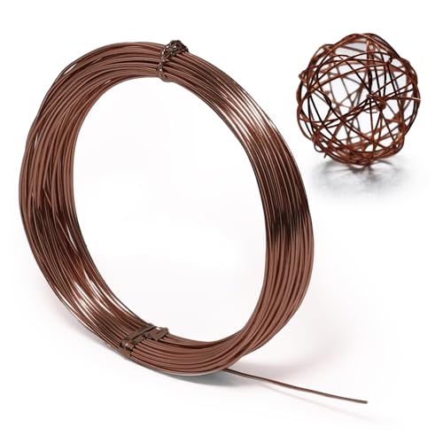 Aluminium-Basteldraht, biegbar, für Schmuckherstellung, Modellierung, Blumen, Kranz, Basteln, Drahtwickeln, Perlendraht, Weihnachtsschmuck (Braun, 18 Gauge) von krastmon